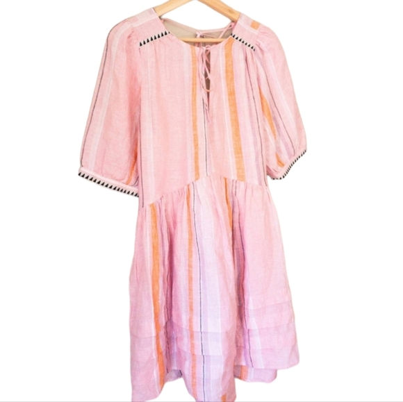 LemLem x H&M Collab Pink Linen Dress NEW - Picture 1 of 9
